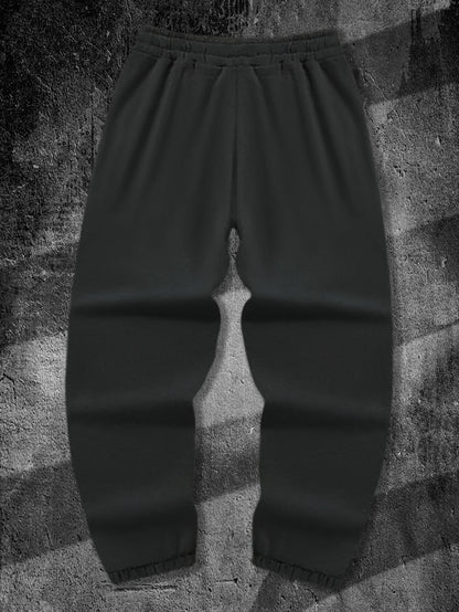 Men's Gothic Dual Side Spider Web Thorn Abstract Print Sweatpants Elastic Waist Soft Dark Punk Street Hip Hop Joggers