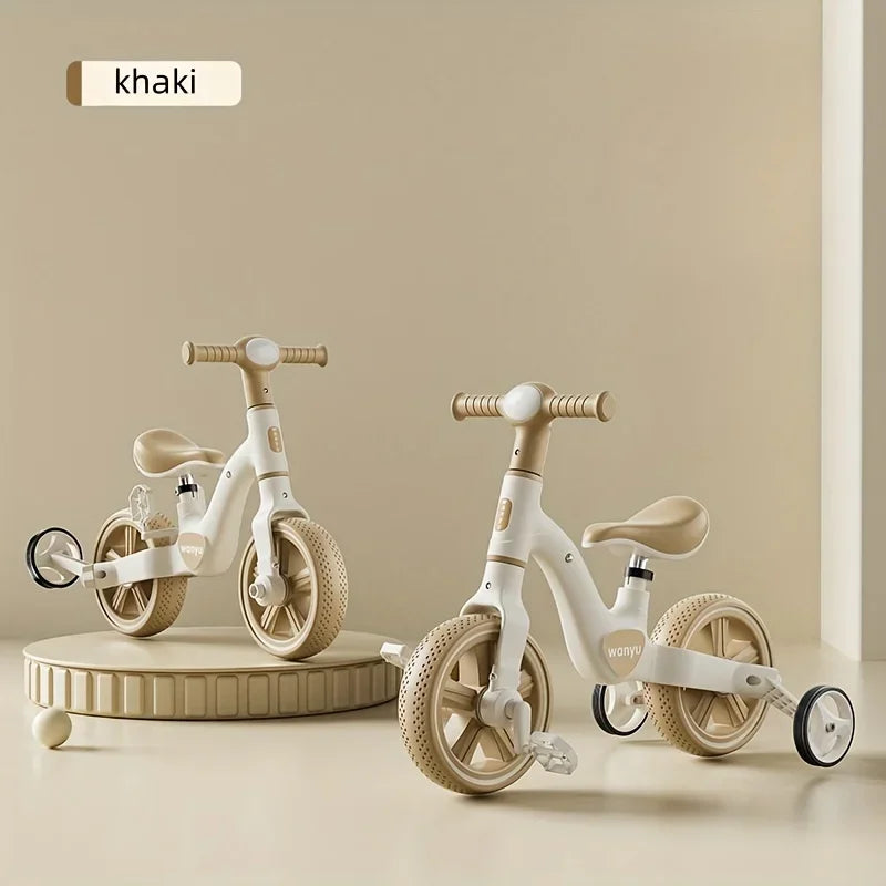 2-in-1 Kids Balance Bike Kids Trike with Training Wheels Removable Pedal Headlight Adjustable Seat Lightweight Scooter for Kids