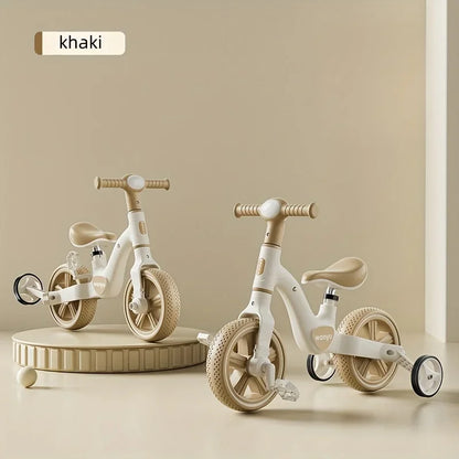 2-in-1 Kids Balance Bike Kids Trike with Training Wheels Removable Pedal Headlight Adjustable Seat Lightweight Scooter for Kids