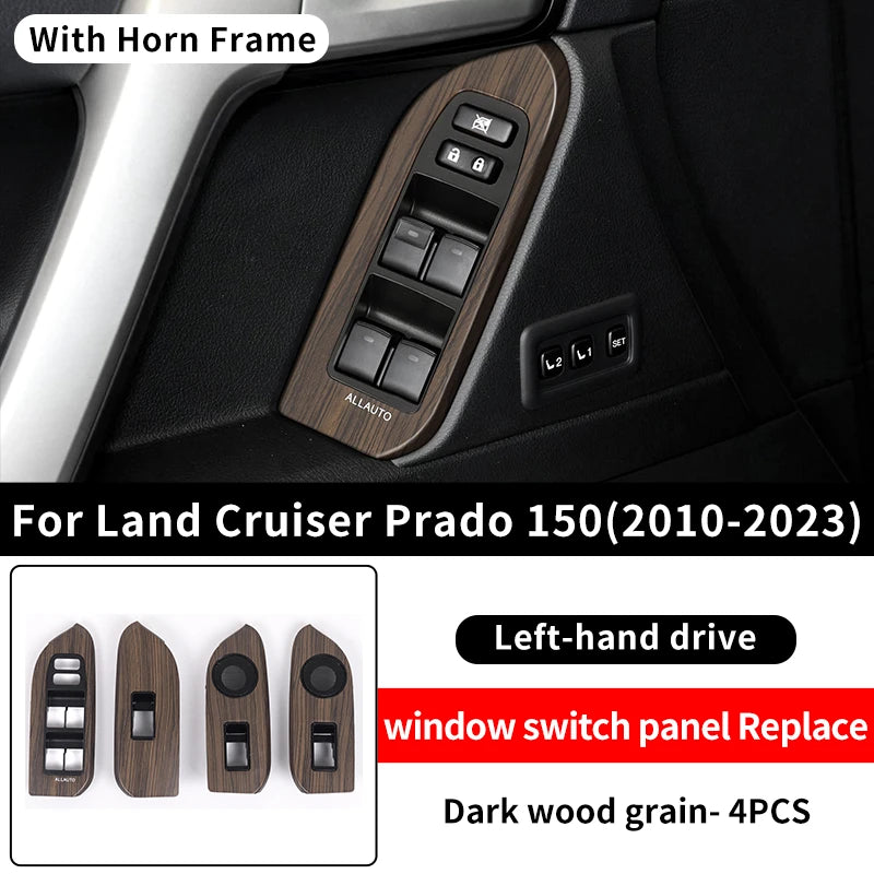 For Toyota 2010-2023 Land Cruiser Prado 150 LC150 Wood Grain Door Handle Armrest Interior Upgrade Accessories Replacement Parts