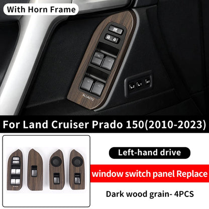 For Toyota 2010-2023 Land Cruiser Prado 150 LC150 Wood Grain Door Handle Armrest Interior Upgrade Accessories Replacement Parts
