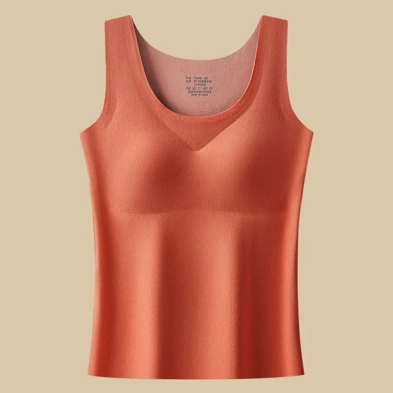 M-2XL For 40-75kg German Velvet Thermal Tank Top Women With Chest Pad Autumn and Winter Thickened Seamless Underwear