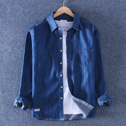Casual Loose Men's Long Sleeve Denim Shirt Youth Trend Breathable Comfortable Workwear Resistant to Wear And Dirt Spring Autumn
