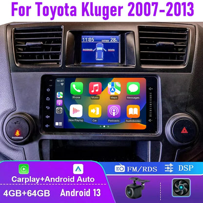 7" 4-64GB For Toyota Kluger 2007-2013 Car Stereo Radio Wireless Apple Carplay Android Auto Head Unit FM GPS BT