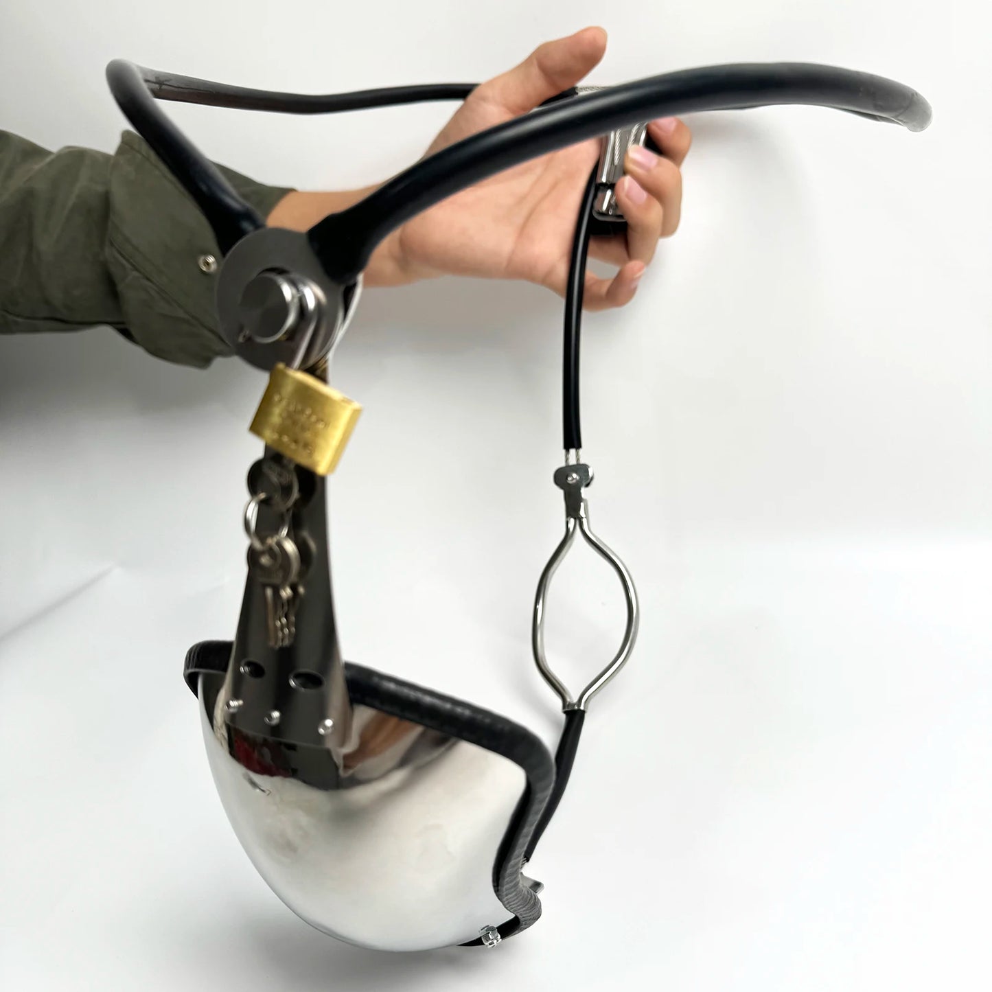 Stainless Steel Male Chastity Belt Device With Butt Open Invisible Cock Penis Cage Adjustable Waist  Lock BDSM Bondage Toys