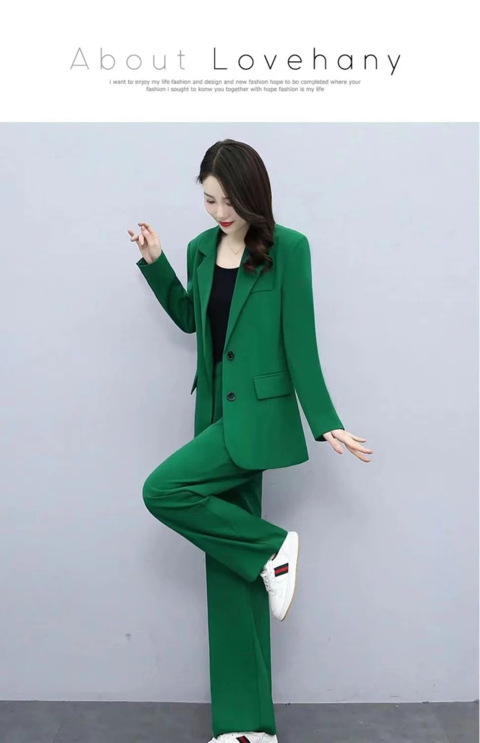 Spring 2026 plus Size Suit Set Loose Wide Leg Pants Two Piece Set Korean Style Commute Casual High Waist Polyester Fiber