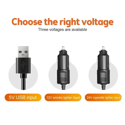 USB/12V/24V Car Fan Summer Air Fan 1/2/3 Head Adjustable 2 Speeds Silent Fan Cooler for Home Desk Office&Car Air Fan