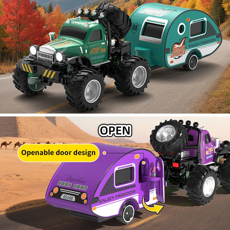 New 1:64 Rc Car Mini 2.4Ghz City Road Handle High Speed Alloy All Terrain Remote Control Car Dual Control Children's Toys Gifts