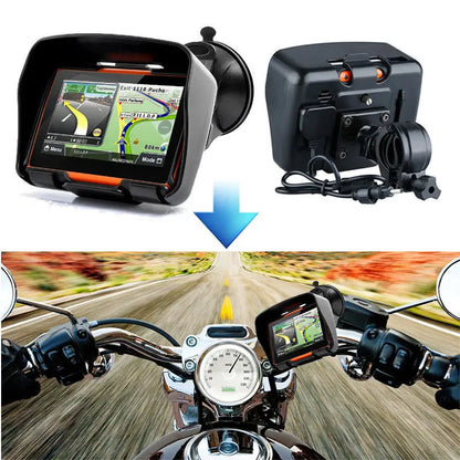 4.3 inch Motorcycle Car GPS Navigation IP67 Waterproof WINCE Bluetooth FM AVIN Built in 8GB Free iGo Map Newest
