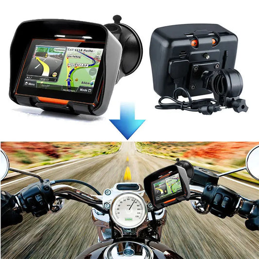 Motorcycle GPS Navigation Car GPS 4.3" IPX67 Waterproof dustproof/ shockproof Bluetooth FM AVIN Built in 8GB With iGo GPS Map
