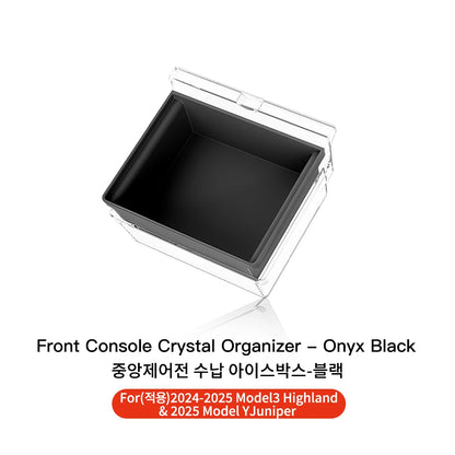 YZ For Tesla Model 3 Highland 2024 Model Y Juniper 2025 Storage Box Center Armrest Hidden Box Cup Holder Organizer Accessories
