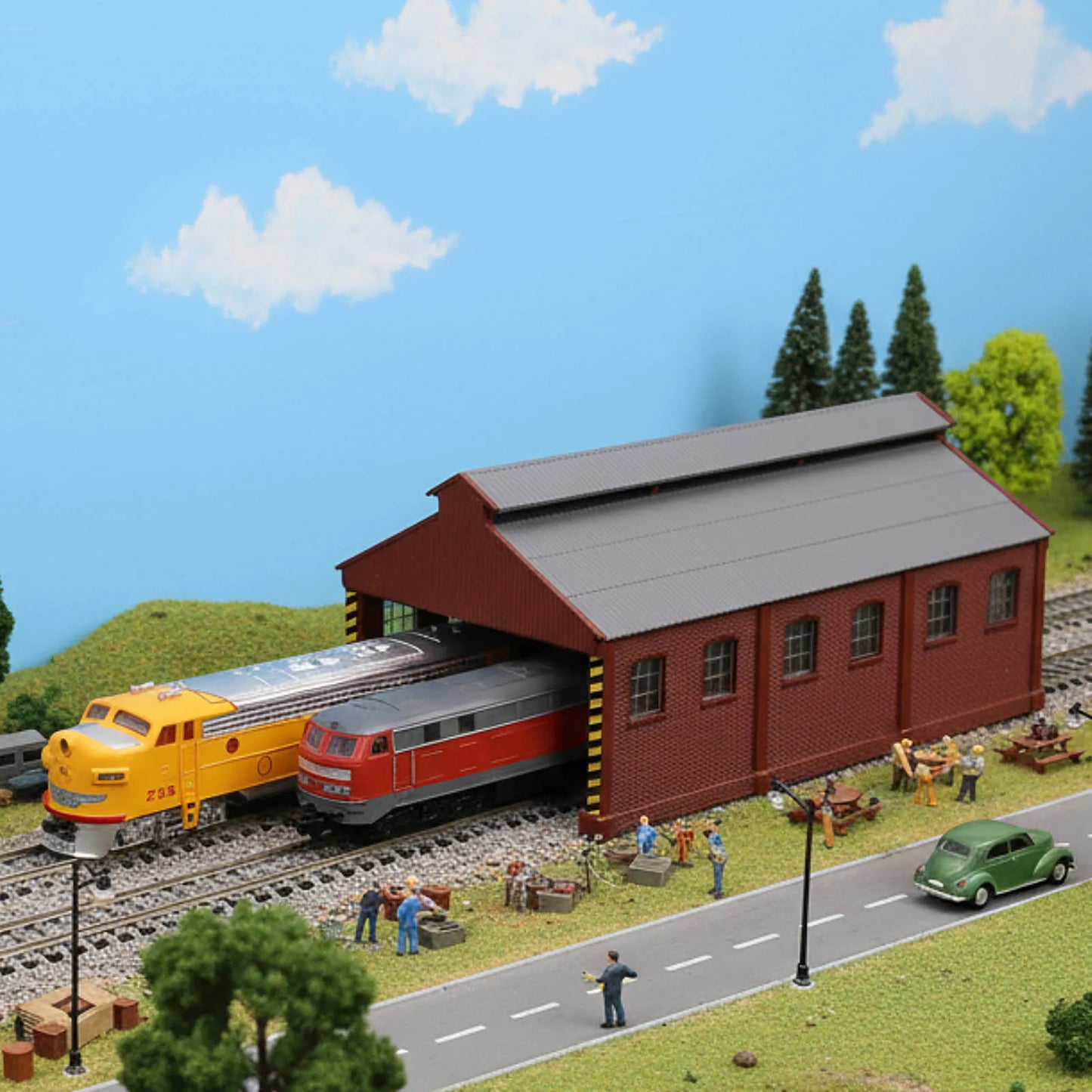 Evemodel JZN5531 N Scale 1:160 Not-built Loco Maintenance Building Service Shop for Model Railroad