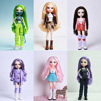 Fashion Doll Original 5-inch BJD Doll: Beiji Dihua'er Cute Art Figure with Articulated Joints and Doll Clothes