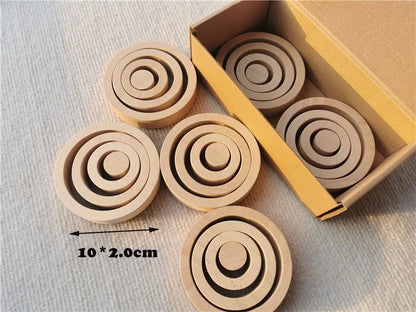 Kids Rainbow Wooden Nest Rings Unpaint Beech Stacking Blocks Creative Loose Parts Montessori Toys