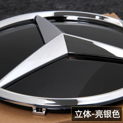 Car Front Grille Emblem Star Badge  Logo Chrome black Silver 3D Mirror Mercedes Benz Amg W205 W204 W253 W213 W206 W166 gle glc