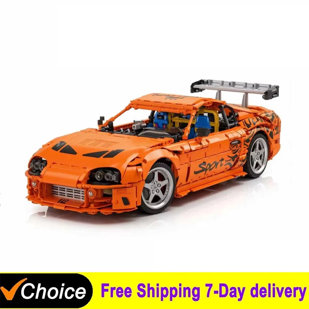 1:8 4508Pcs Classic Super Sports Car Building Blocks A80 Racing Car Model Bricks Desktop Ornament Toys Adult Gifts Boys