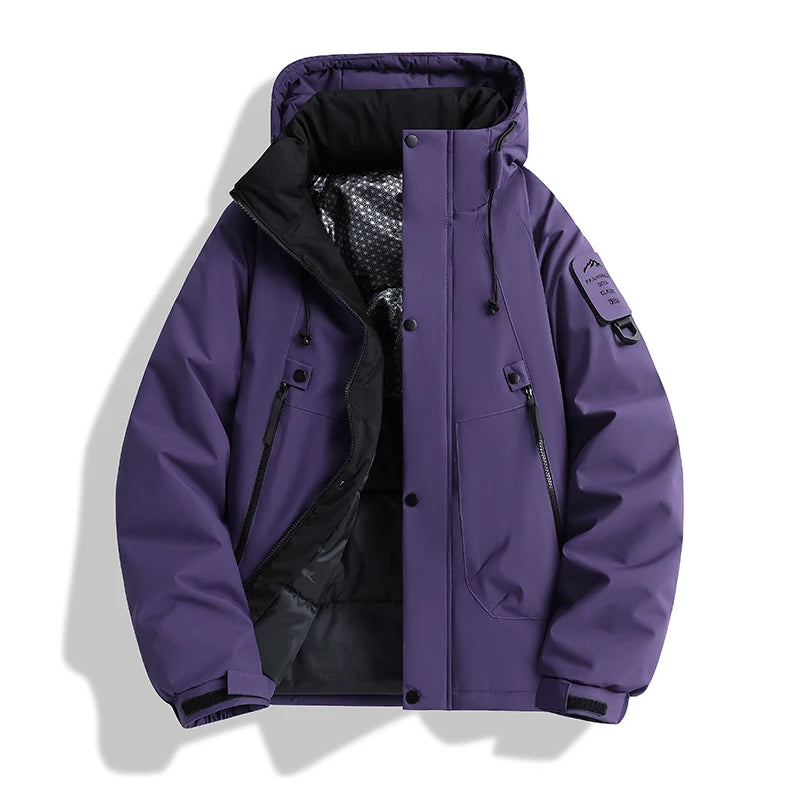 Winter Windproof Warm Puffer Jacket Men's Waterproof Outdoor Couple Thick Coat Casual Graphene Hooded Multi-Pocket Parkas