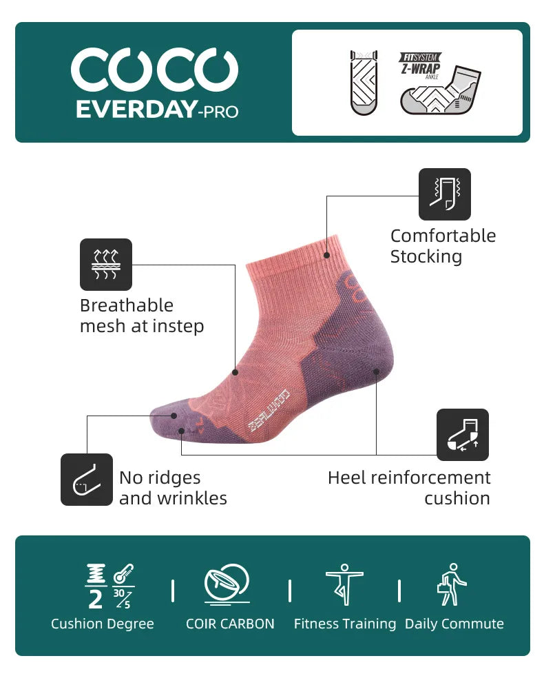 ZEALWOOD Running Cotton Socks Men's Women's Breathable Cushion No Show/Ankle/Crew Antibacterial Moisture Wicking Socks 3 Pairs