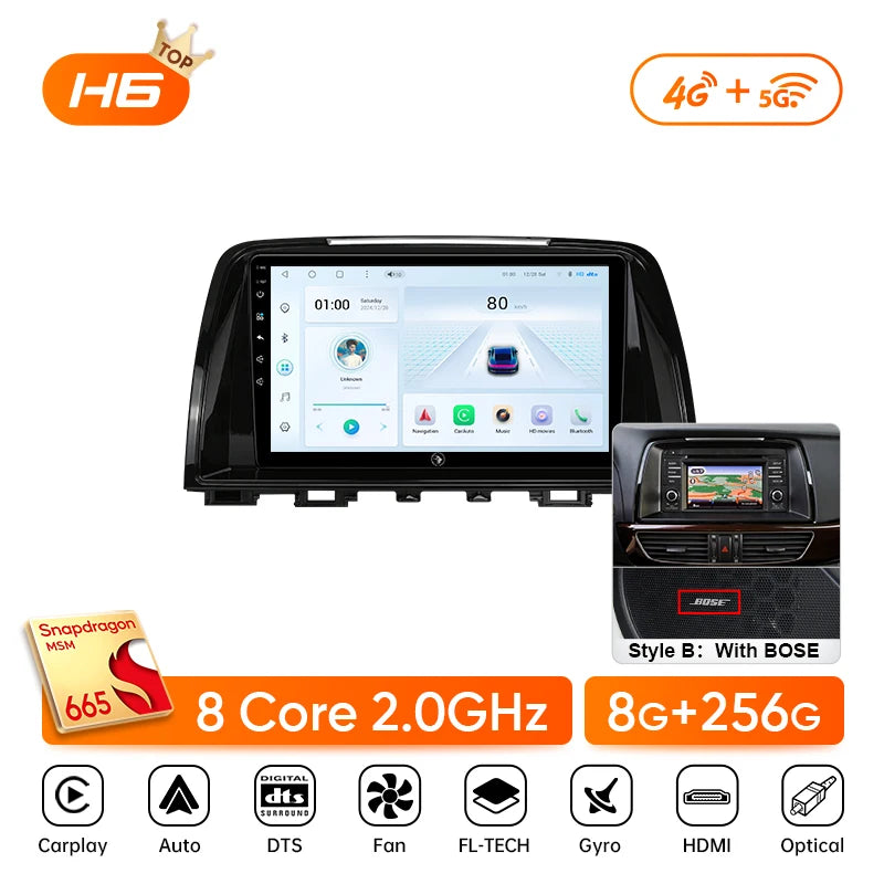 Ainavi Car Multimedia Player For Mazda 6 GJ Atenza 2013 2014 2015 Touring Sport GT wireless Carplay Android Auto 4G Wifi 2din