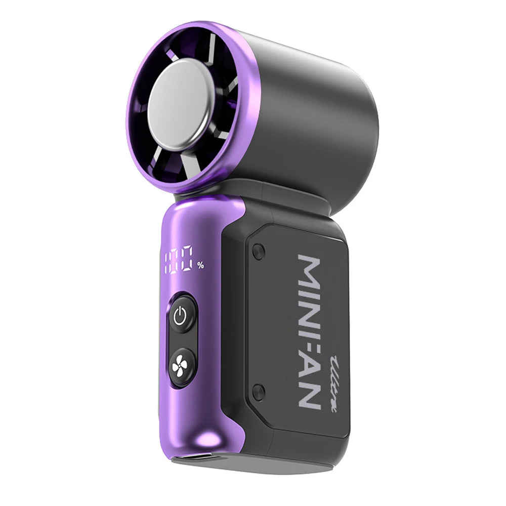 Portable Mini Handheld Turbo Fan 3600mAh LED Display Mini High Speed Handheld Fan, Outdoor Cooling,Desk Fan, Rechargeable Fan