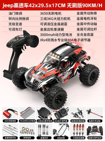 High-Speed Brushless RC Car 1:10 Scale Electric 4WD Off-Road Truck Toy With Shock Absorber 2.4Ghz Remote Control Vehicle