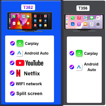 Srnubi 10.26" Car Play Screen Android WIFI Car Multimedia Player Wireless Carplay Android Auto Car Screen for YouTube Netflix