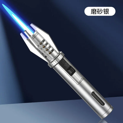 Powerful Metal Gas Lighter Windproof Kitchen Cooking Torch Flame Jet Barbecue Smoking Accessories Cigar Lighters Men's Gift