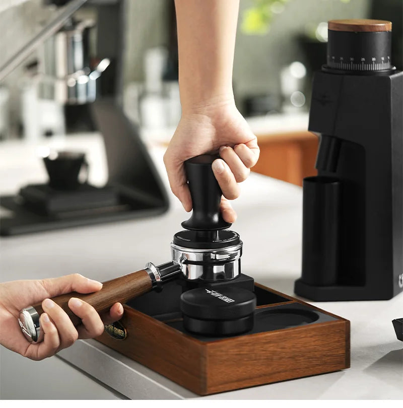 MHW-3BOMBER Coffee Tamper 51/53.35/58.35MM 2 Springs Espresso Tamper Stainless Steel Thread Base Home Barista Coffee Accessories
