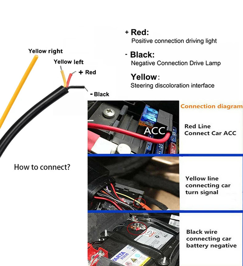 LED Car Hood Light With Turn Signal Yellow Scan Starting DRL Dynamic Daytime Running Lights Auto Decorative Ambinet Lamp 12V