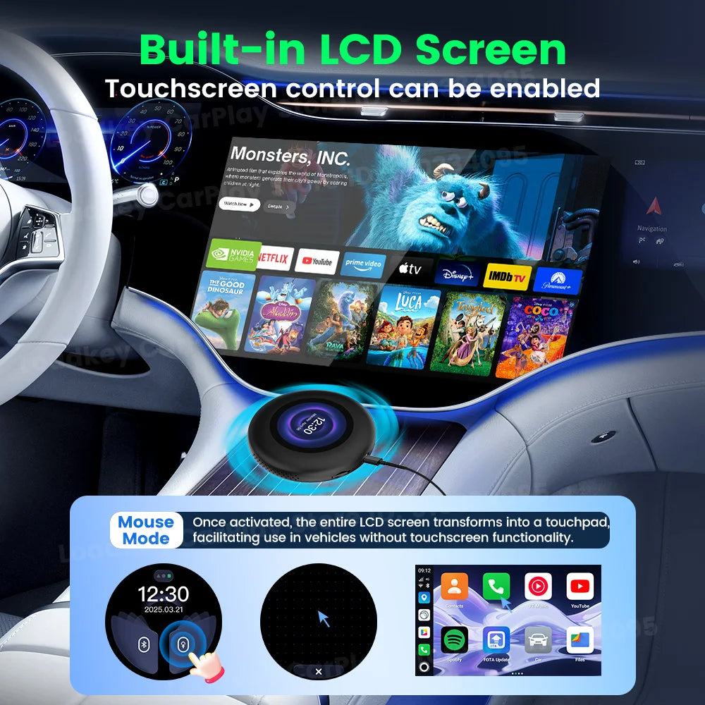 Carlinkit Ultra3 Android Tv Box Android 15 Wireless Carplay Adapter QCM6350 Smart Car Ai Box Carplay For Netflix Youtube 5G LTE