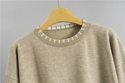 Loose Casual Knitted round Neck Sweater And Pants Set Women's Fashion Autumn Collection Online Exclusive Comfortable Fit