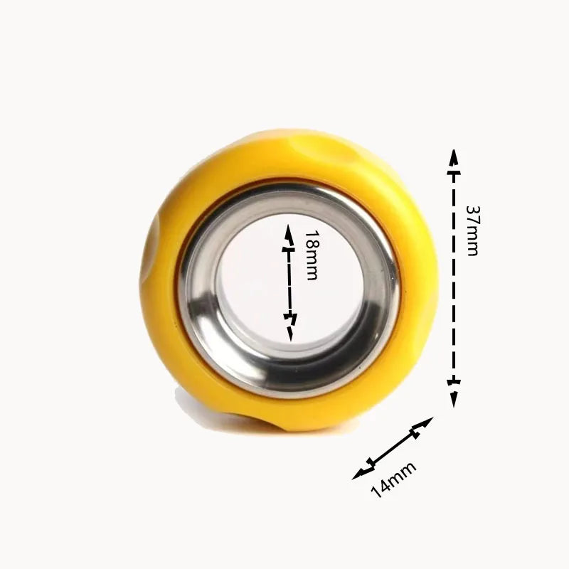 Ring Cheese EDC Fidget Toy, Ratchet Push Slider Ring, POM Stainless Steel Hand Spinner, Adult Stress Relief Fidget Ring