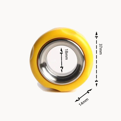 Ring Cheese EDC Fidget Toy, Ratchet Push Slider Ring, POM Stainless Steel Hand Spinner, Adult Stress Relief Fidget Ring