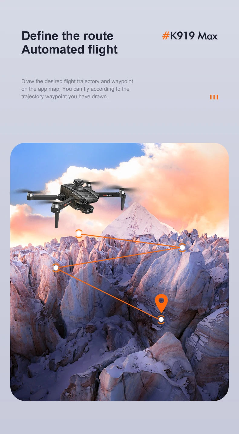 New K919 MAX Drone 8K GPS Professional HD 3-axis Gimbal Aerial Screen Remote Control Aircraft 5G HD Dual Camera Security drone