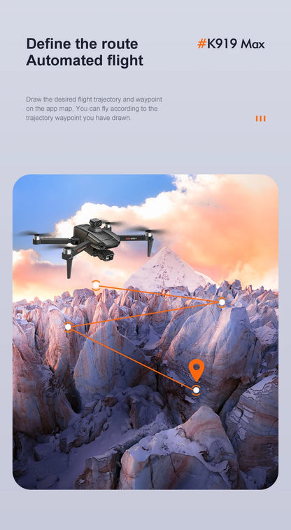 New K919 MAX Drone 8K GPS Professional HD 3-axis Gimbal Aerial Screen Remote Control Aircraft 5G HD Dual Camera Security drone