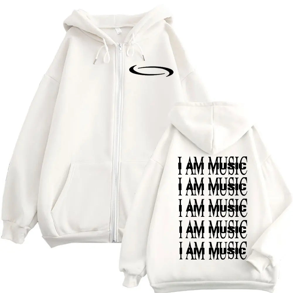 Rapper Playboi Carti I AM MUSIC Zipper Hoodie Men's Women Clothing Fashion Hip Hop Zip Up Sweatshirts Oversized Fleece Pullovers