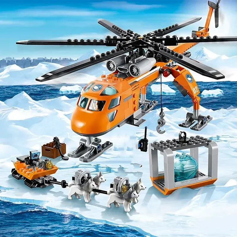 Compatible Sets City series building blocks 60195 Arctic mobile exploration base crane car MOC toys children's Christmas gifts