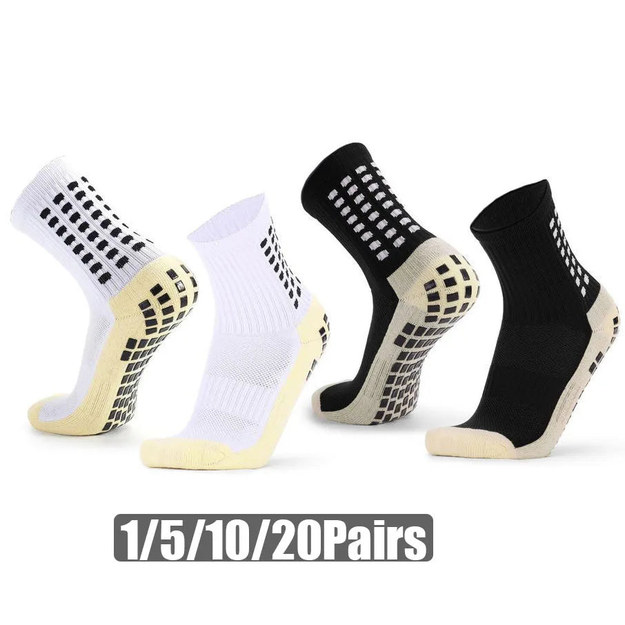 HLHYX Non Slip Grip Socks Men Women Towel Bottom Breathable Shockproof For Football Basketball Running