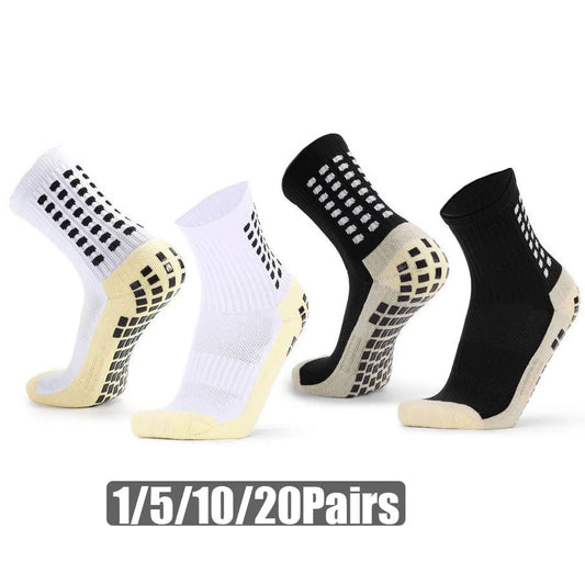 HLHYX Non Slip Grip Socks Men Women Towel Bottom Breathable Shockproof For Football Basketball Running