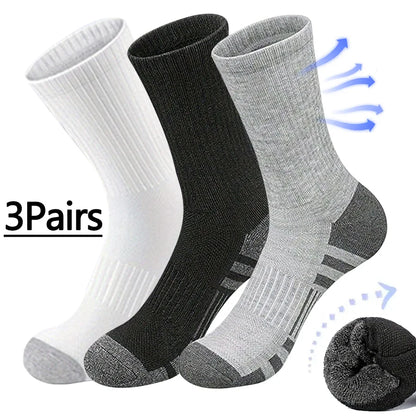 INSELLE Men's Professional Sports Socks, Towel Bottom, Shock Absorbent, Buffer, Arch Protection, Odor proof, Sweat wicking