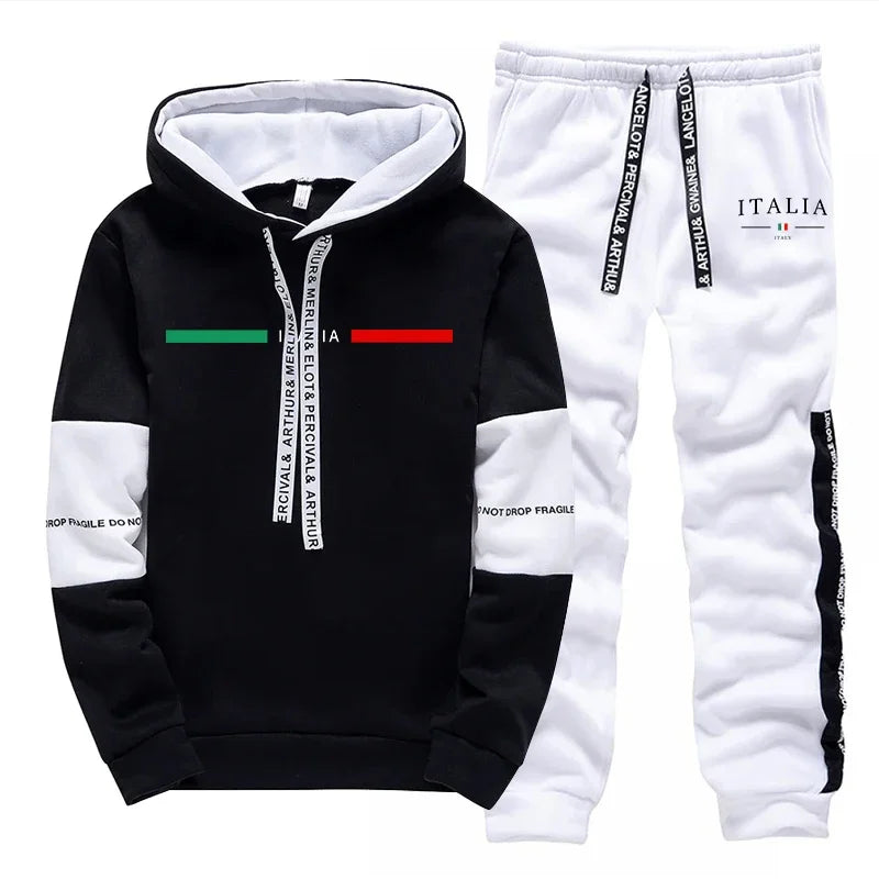 Daily Men's Tracksuit Casual Quality Autumn Winter Sports Hooded Single Sweatshirts And Sweatpant Comfort Outdoor Jogging Simple
