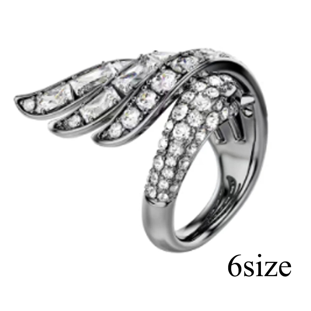 New Cross Diamond Fashion Color Crystal Mixed Cut Open Ring
