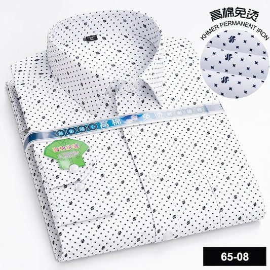 Men's Long Sleeve Casual Shirts Fashion Print Cotton Standard Fit Button Pocket Soft Shirts For Man Office Business Dress New