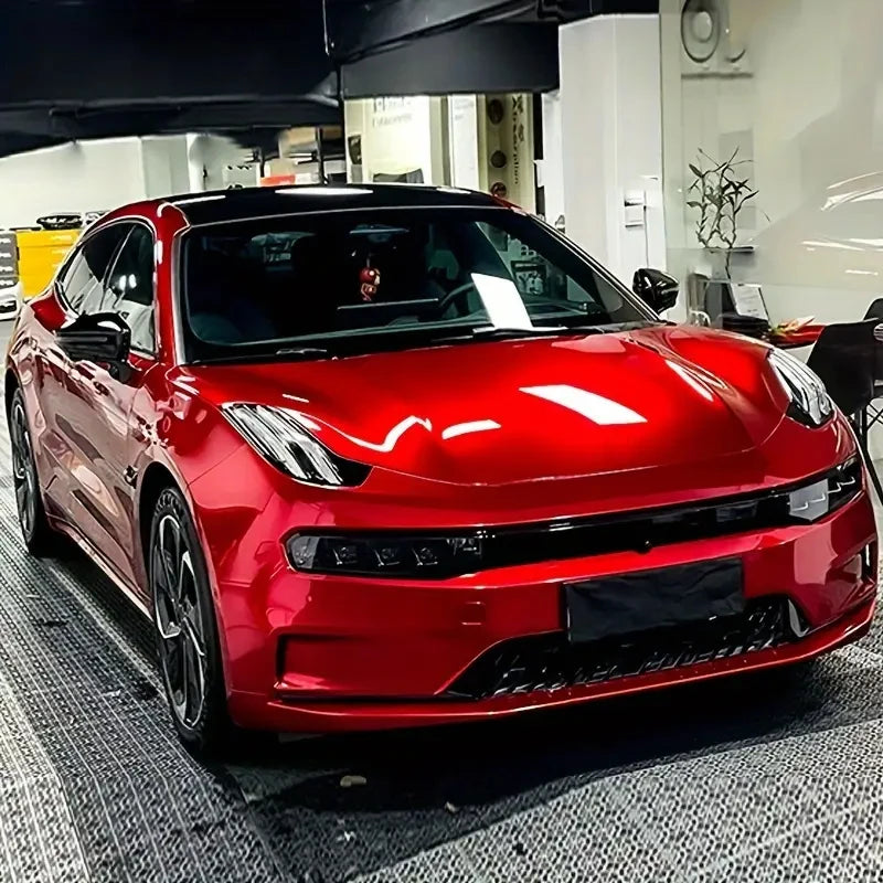 Premium Candy Metallic Gloss Metal Red Vinyl Wrap Adhesive Film Decal Car Wrapping Foil with Air Release Bubble