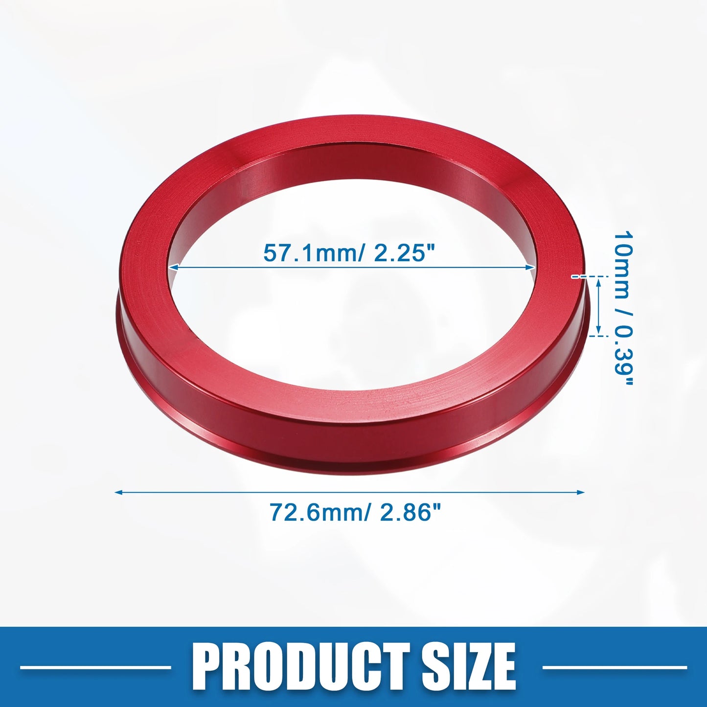 UXCELL 4pcs OD 72.6mm 73.1mm to ID 57.1mm 60.1mm 67.1mm 65.1mm Car Tire Centering Hub Centric Rings Wheel Bore Center Red