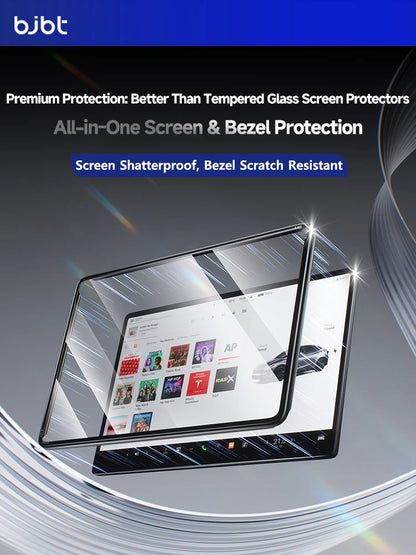 2-in-1 BJBT Tempered Glass Screen Protector for Tesla Model 3 Y Juniper Accessories 2025 2026 Case With Protective Frame