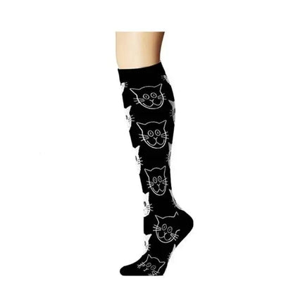 Sport Compression Stockings Funny Pattern Halloween ballon Dot Leg Pressure Running Cycling Multi Color Compress Socks