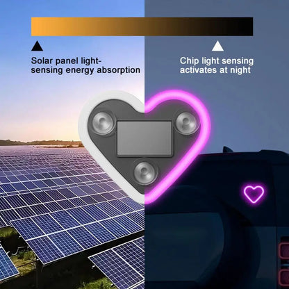 Car Triangle Window Heart Light Solar Triangle Window Heart-shaped Light Emitting Heart-shaped Atmosphere Light Car Parts
