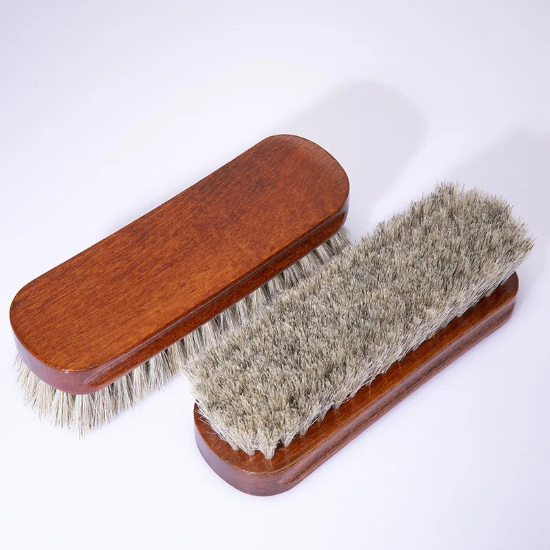 Soft Bristle Horse Hair Shoe Brush for Polishing Shoe Oil Cleaning Brush for Leather Shoes Cleaning Tools