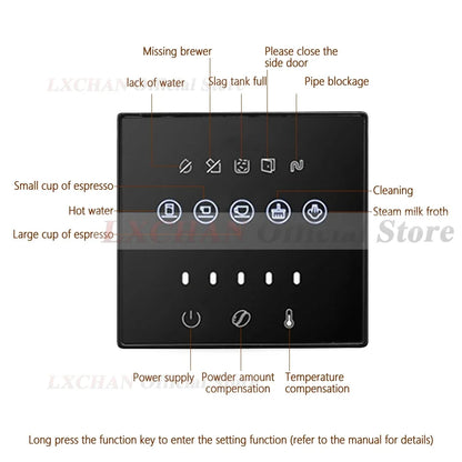HomeWise Full Automatic 19 Bar Coffee Maker Coffee Bean Grinder Milk Foam Espresso Coffee Machine Hot Water and Milk Froth